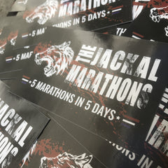 The Jackal Marathons 'Five in Five' Stickers