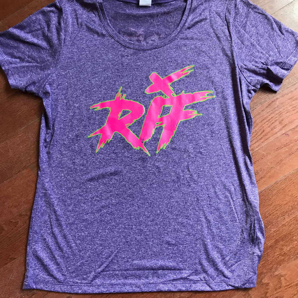 Run It Fast® Women's Purple Heather HULK FIRE Tech Shirt